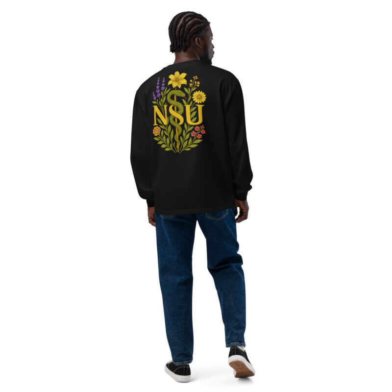 Flower Shark Premium Heavyweight Long Sleeve Shirt - Image 4