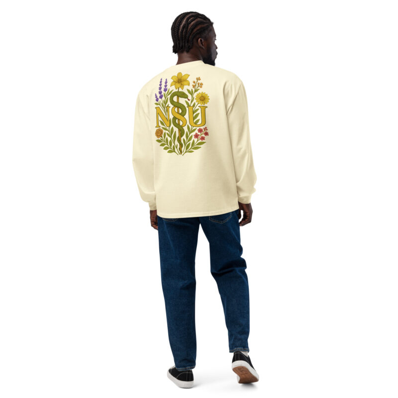 Flower Shark Premium Heavyweight Long Sleeve Shirt - Image 2