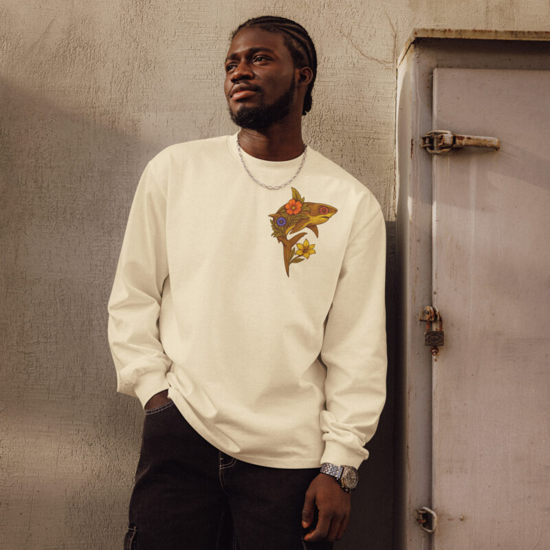 Flower Shark Premium Heavyweight Long Sleeve Shirt