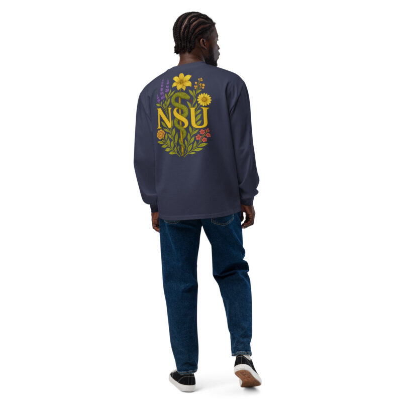 Flower Shark Premium Heavyweight Long Sleeve Shirt - Image 3